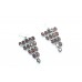 Earrings Silver 925 Sterling Dangle Drop Women Garnet Stone Handmade Gift B653